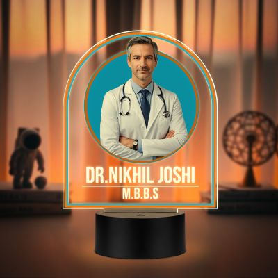 Personalized Doctor LED Night Lamp with Warm White Light Thankyou Gift for Doctor Appreciation Gift for Doctor Clinic & Hospital Decor Light (Doctor Lamp)